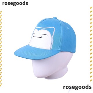 Rosegoods1 หมวกเบสบอล ผ้าฝ้าย ปักลายการ์ตูนอนิเมะ ปรับได้ สไตล์ฮิปฮอป