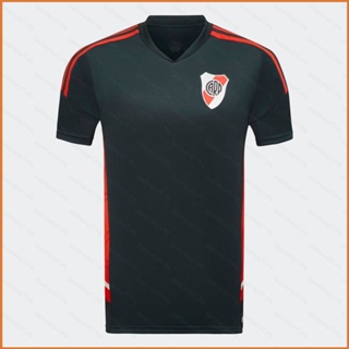 Fb 2023-2024 เสื้อยืดลําลอง แขนสั้น คอกลม พิมพ์ลาย River Plate Jersey Pre Match ให้ความอบอุ่น พลัสไซซ์