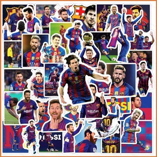 Wilk สติกเกอร์ ลายฟุตบอล Messi FC Barcelona สําหรับตกแต่งรถยนต์ 50 ชิ้น ต่อชุด