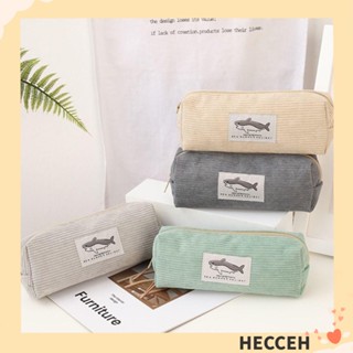 Hecceh กระเป๋าดินสอ ผ้าลูกฟูก ความจุขนาดใหญ่ กันสิ่งสกปรก สําหรับนักเรียน