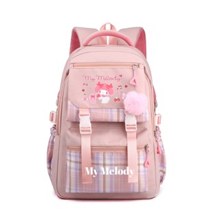 กระเป๋าเป้สะพายหลัง ลาย Melody น่ารัก สีชมพู ทนทาน แฟชั่นสําหรับผู้หญิง