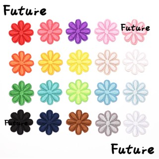 Future แผ่นแพทช์ ปักลายดอกไม้ 4.2*4.2 ซม. สุ่มสี DIY อุปกรณ์เสริม 60 ชิ้น