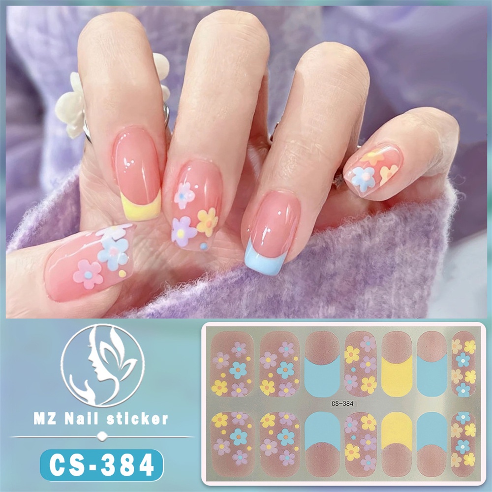 ชุดสติกเกอร์เจล สีมาการอง 39 แบบ พร้อมปลายเล็บ แบบเปลี่ยน 14 ชิ้น