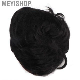 Meyishop False Short Curly Hair Wig  Women Black Color Breathable Mesh for Daily Use