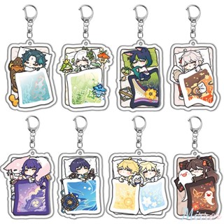 น่ารักอะนิเมะ Genshin Impact พวงกุญแจการ์ตูนคอสเพลย์ Kaedehara Kazuha Nahida Tighnari Xiao จี้ Key CHAIN กระเป๋าอุปกรณ์เสริมของขวัญ M