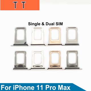  ช่องใส่ซิมการ์ด แบบคู่ และแบบเดี่ยว แบบเปลี่ยน สําหรับ iPhone 11 Pro Max