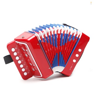 Small Accordion 7 Keys 2 Bass Educational Musical Instrument Christmas Gift Choice