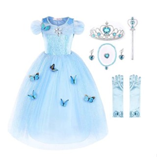 [0717]JHLQ-COS-G European and American Frozen Girl Cinderella Princess Dress Sleeveless Mesh Bubble Skirt Role Cosplay Clothes Girl girl  cosplay  RAVH