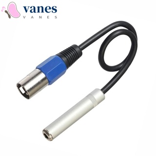 Vanes1 สายเคเบิลอะแดปเตอร์เสียงสเตอริโอ XLR 3Pin ตัวผู้ 6.35 มม. แจ็คสเตอริโอ XLR เป็น 6.35 มม. ทนทาน 0.3 ม. อุปกรณ์เสริมไมโครโฟน