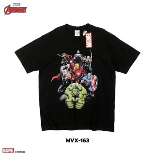 เสื้อยืด Marvel Avenger สกรีนหน้าผ้าดำ (ลิขสิทธิ์แท้ มาร์เวล)