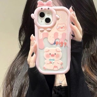 เคสโทรศัพท์มือถือ แบบใส ลายหมูน่ารัก สําหรับ Apple Iphone 13 11 12PROMAX xsmax XR