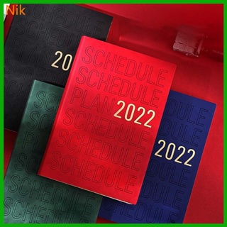 สมุดบันทึกไดอารี่ แพลนเนอร์รายวัน แบบพกพา 2022 จากเดือนมกราคม 2022- ธันวาคม 2022