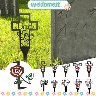 Wisdomest เครื่องหมายศพรัก สีดํา ไม้กางเขน หินหัว