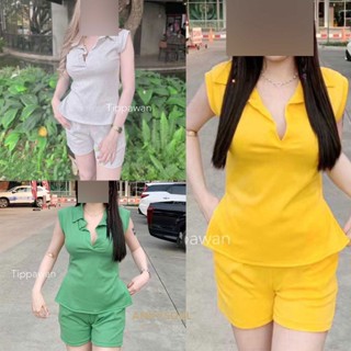 สินค้าให้เสื้อ+กางเกง ชุดเซตเสื้อกุด