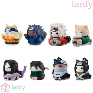 Lanfy ตุ๊กตาฟิกเกอร์ PVC รูปการ์ตูนนารูโตะ Hatake Kakashi Uchiha Sasuke Itachi Naruto Cat ของเล่นสําหรับเด็ก 8 ชิ้น ต่อชุด