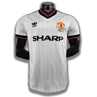 เสื้อกีฬาแขนสั้น ลายทีมชาติฟุตบอล Manchester United 83 ชุดเยือน คุณภาพสูง สไตล์เรโทร