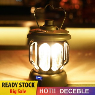 [Deceble.th] โคมไฟ LED ชาร์จ USB พร้อมที่จับ สําหรับตั้งแคมป์กลางแจ้ง