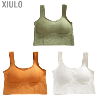Xiulo Yoga Bra  Tank Top Style Elastic Seamless Full Coverage Women Sports for Daily Wear
