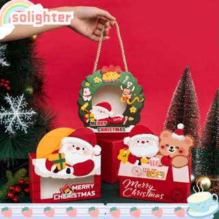 Solighter พวงหรีดซานตาคลอส 5 ชิ้น สําหรับตกแต่งบ้าน ขนม คุกกี้ ช็อคโกแลต