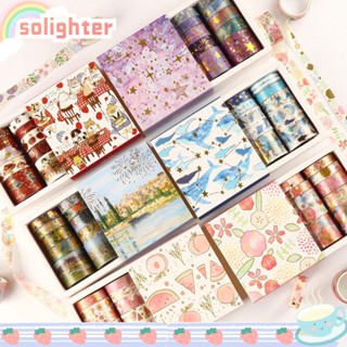 Solighter ใหม่ เทปวาชิ ลายหัวใจน่ารัก เครื่องเขียน DIY 60 ม้วน ต่อชุด