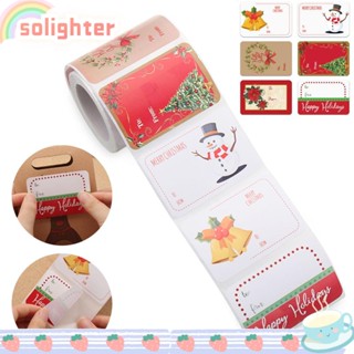 Solighter สติกเกอร์ฉลาก ลายคริสต์มาส สําหรับติดตกแต่งกล่องของขวัญ