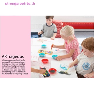 Strongaroetrtu แปรงลูกกลิ้งฟองน้ํา สีขาว สําหรับวาดภาพระบายสี งานฝีมือเด็ก 3 ชิ้น