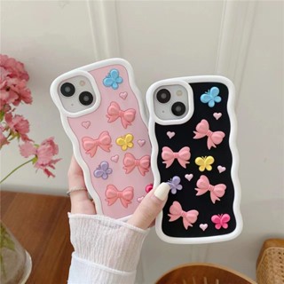 เคสโทรศัพท์มือถือ ซิลิโคน กันกระแทก ลายโบว์หัวใจ สไตล์เกาหลี สําหรับ Iphone 14 11 13 12 pro max 13ProMax 11 12ProMax 14Pro