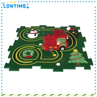 Lontime รางรถไฟอัตโนมัติ รถแข่งไฟฟ้า DIY ของเล่น ของขวัญ ฉากก่อสร้าง เกมกระดานตรรกะ สําหรับเด็ก