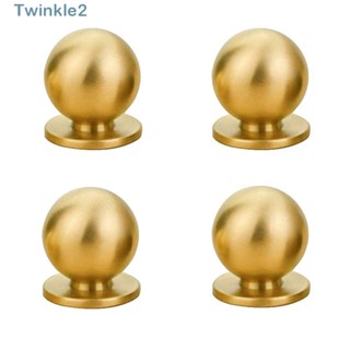 Twinkle ลูกบิดทองเหลือง ทรงกลม 19 มม. สไตล์โมเดิร์น สําหรับลิ้นชัก ห้องครัว 4 ชิ้น