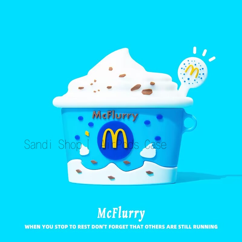 Creative Mcflurry ไอศกรีม AirPods สําหรับ AirPods 1/2/3/Pro Pro2 กรณี AirPods 3 ซิลิโคนนุ่มชุดหูฟังบ