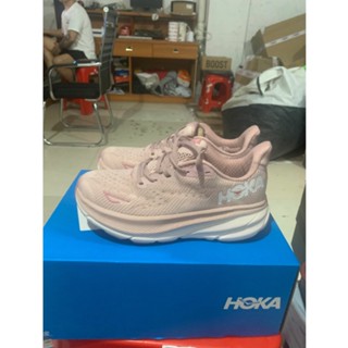 Hoka One One Clifton 9 รองเท้าวิ่ง ดูดซับแรงกระแทก สีชมพู สีขาว 2023