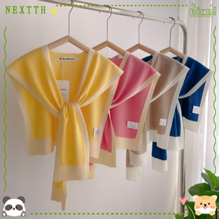 Nextth ผ้าคลุมไหล่ ผ้าถัก ลูกไม้ สีพื้น ให้ความอบอุ่น อุปกรณ์เสริม