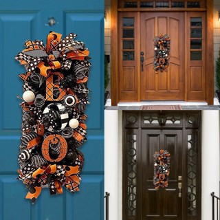 Halloween_ พวงหรีดผ้า สําหรับตกแต่งสวนฮาโลวีน