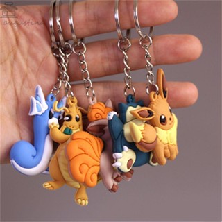 Augustina พวงกุญแจ จี้การ์ตูนโปเกม่อน Charizard Vulpix Eevee Snorlax สไตล์ญี่ปุ่น สําหรับเด็ก