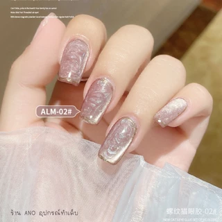 สีทาเล็บเจลลูกแก้ว สีแม่เหล็กเปลือกหอย ประกายไข่มุก 2in1 สีเจล AS รหัส ALM 9สี