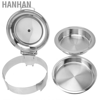 Hanhan Stainless Steel Round Buffet Chafer Silver Catering Warmer Hot