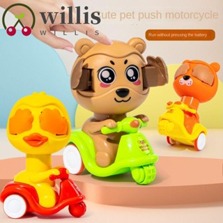 Willis รถของเล่น แบบพลาสติก รูปเป็ด สุนัข ดึงถอยหลัง ไขลาน ของเล่นสําหรับเด็ก