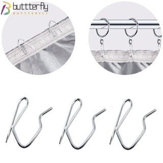 Buttterfly ตะขอผ้าม่าน โลหะ สีเงิน กันสนิม พร้อมกล่อง 120 ชิ้น