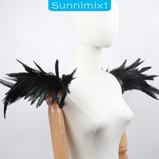 [Sunnimix1] ผ้าคลุมไหล่ ประดับขนนก สําหรับคอสเพลย์ฮาโลวีน