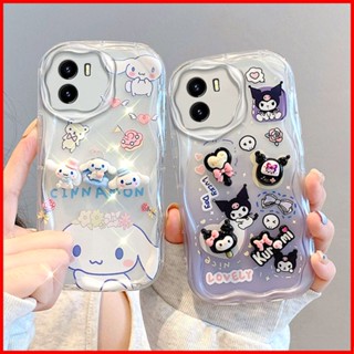 เคสโทรศัพท์มือถือแบบนิ่ม Tpu ใส ลายก้อนเมฆ หมีน้อย พร้อมตุ๊กตาหมี สําหรับ Vivo Y15S Y15A Y01tpu Y01A TY