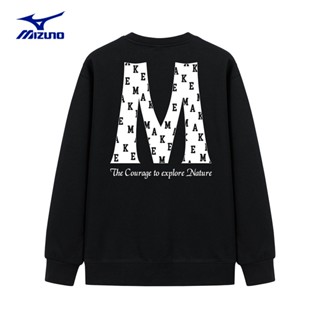 Mizuno / Mizuno เสื้อกันหนาวแขนยาว คอกลม ทรงหลวม สําหรับผู้ชาย