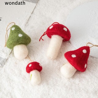 Wonda จี้ตุ๊กตาเห็ด ผ้าวูล แฮนด์เมด DIY สําหรับแขวนตกแต่งต้นคริสต์มาส เตาผิง 3 ชิ้น