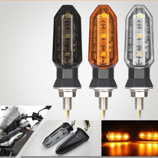 ไฟเลี้ยว LED 12V ขนาดเล็ก 8 มม. สีเหลืองอําพัน อุปกรณ์เสริม สําหรับรถจักรยานยนต์