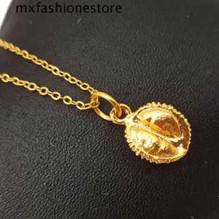 Mxfashione สร้อยคอ จี้ทุเรียน สีทอง หรูหรา สําหรับผู้หญิง