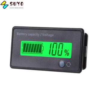 Suyo เครื่องวัดแรงดันไฟฟ้า หน้าจอ LCD ความแม่นยําสูง DC 12-72V