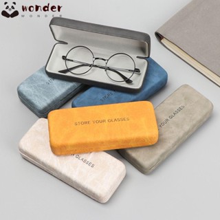 Wonder แว่นตา ผู้ชาย ผู้หญิง แบบพกพา เหล็ก หนัง แว่นตา