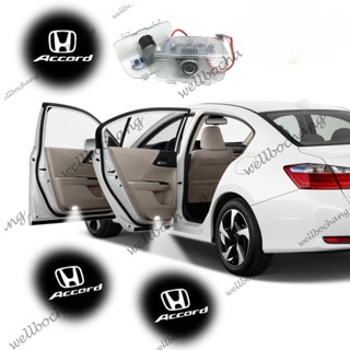 ไฟโปรเจคเตอร์ LED ลายโลโก้ Honda Accord Odyssey ของแท้ สําหรับติดตกแต่งภายในรถยนต์ 2 ชิ้น