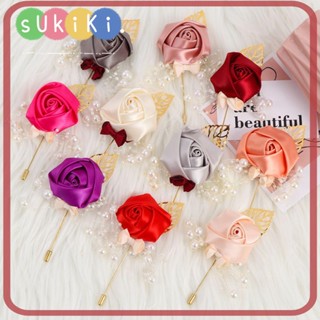 Sukiki จี้ลูกปัดไข่มุก รูปดอกกุหลาบ สําหรับตกแต่งงานแต่งงาน