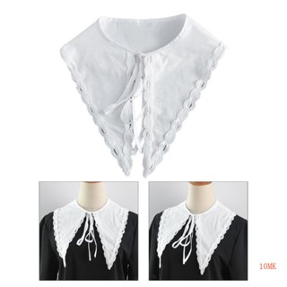 10mk เสื้อเบลาส์คอปกปลอม สีขาว แฟชั่นสําหรับผู้หญิง