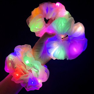 ยางรัดผม แบบยืดหยุ่น มีไฟ LED สีแคนดี้ สไตล์เกาหลี สําหรับเด็กผู้หญิง เหมาะกับงานปาร์ตี้ จํานวน 1 ชิ้น